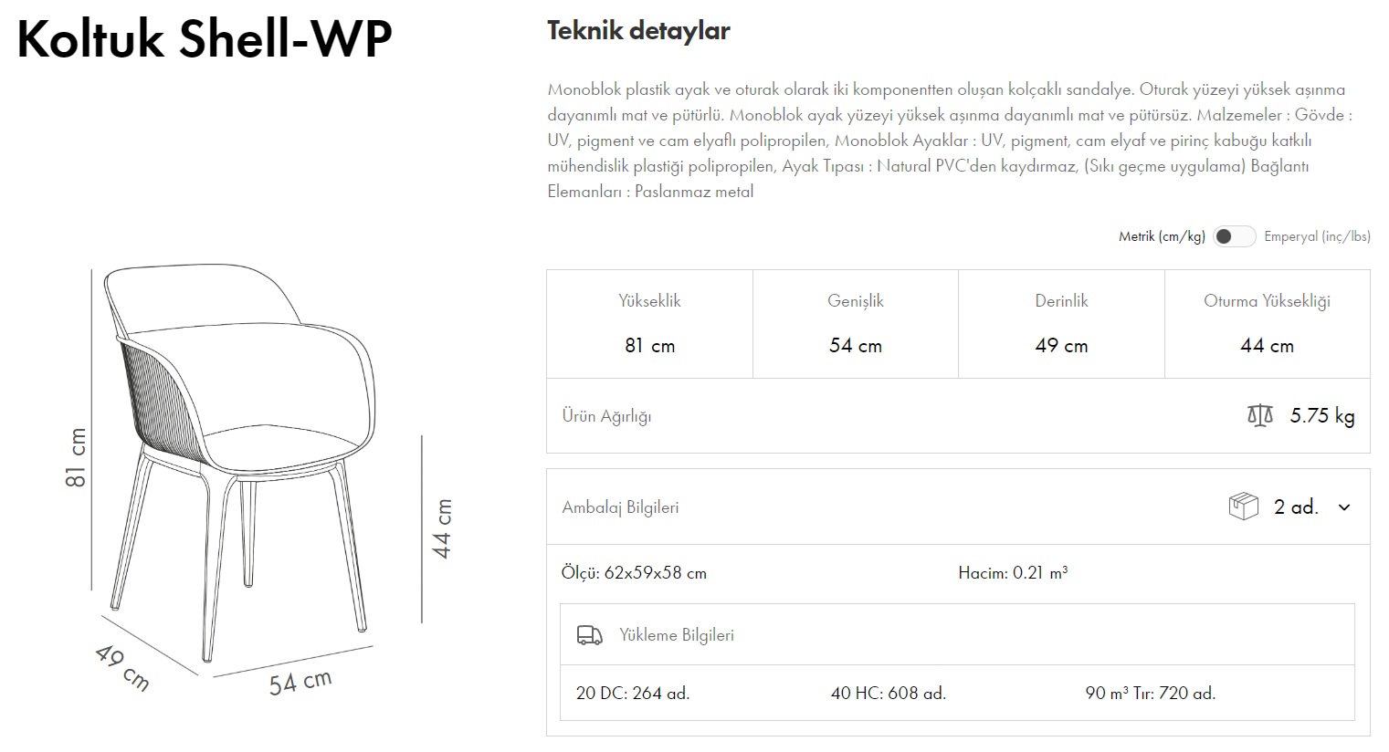 Shell-WP Koltuk